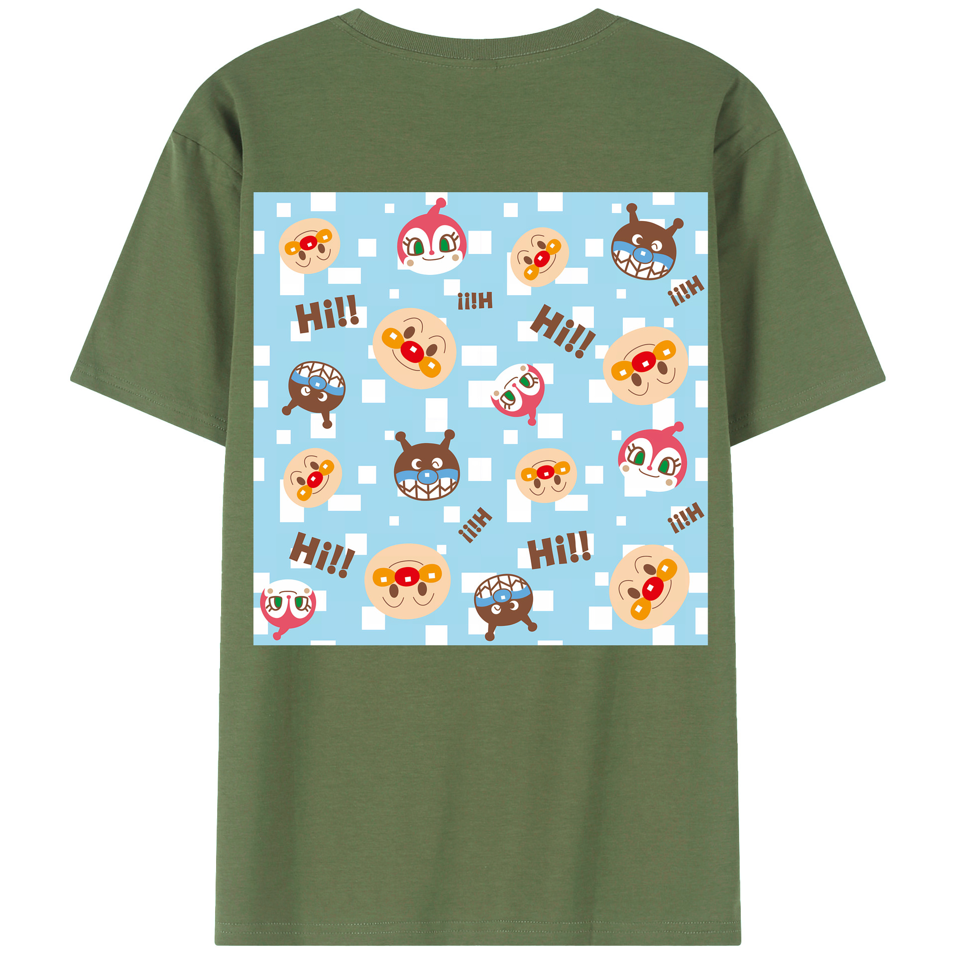 （画像用） アンパンマン Anpanman 綿100％ メンズ半袖Tシャツ（バックプリント） 通気性
